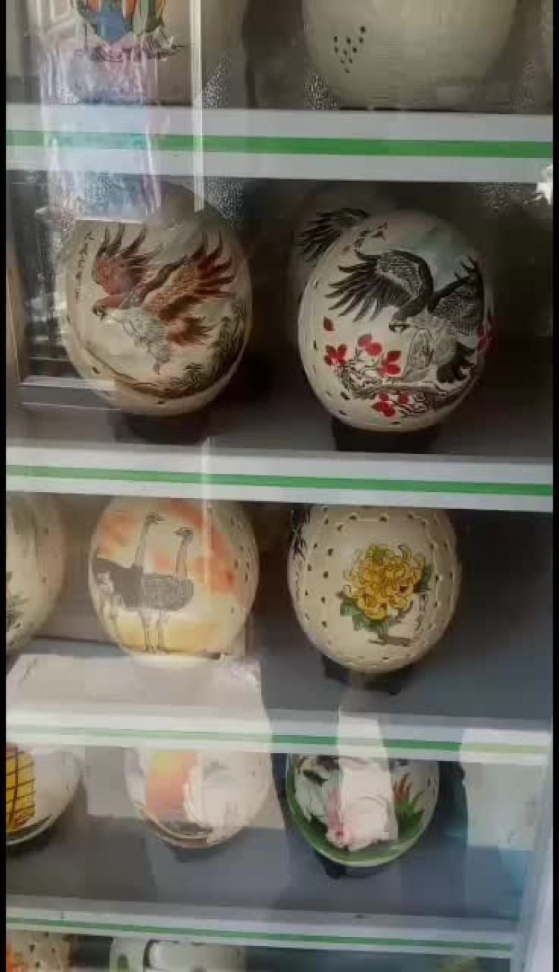 观赏鸵鸟蛋雕，鸵鸟蛋雕特价包邮，厂家直销，诚信经营！