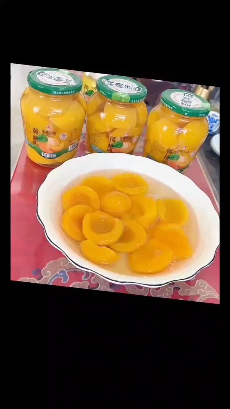860克黄桃罐头，三种口味厂家处理价，5000箱，1250克